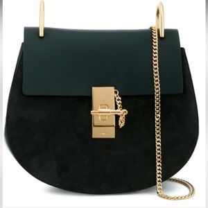 Chloe Intense Green Suede & Leather Drew Bag